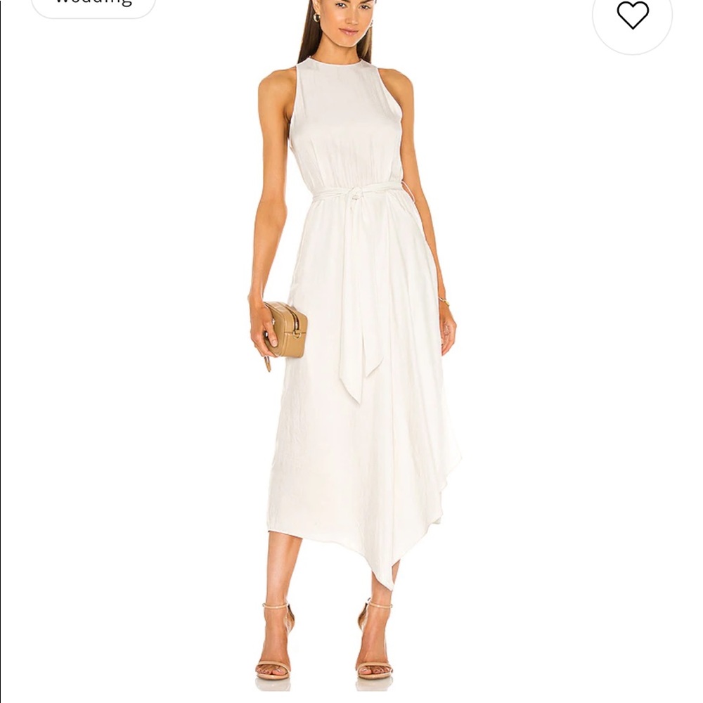 NWT Vince Handkerchief Drape Halter Dress in Bone